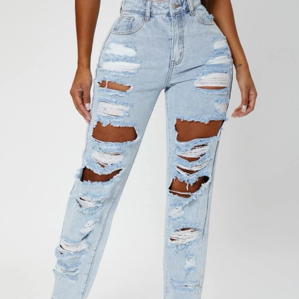 High Waist Ripped Jeans